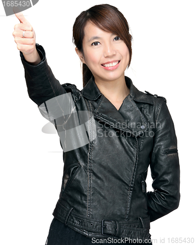 Image of woman with thumb up