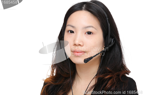 Image of young woman with headset