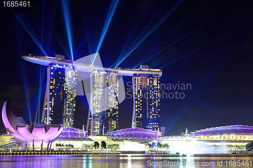 Image of Singapore skyline at night