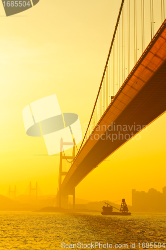 Image of tsing ma bridge in sunset