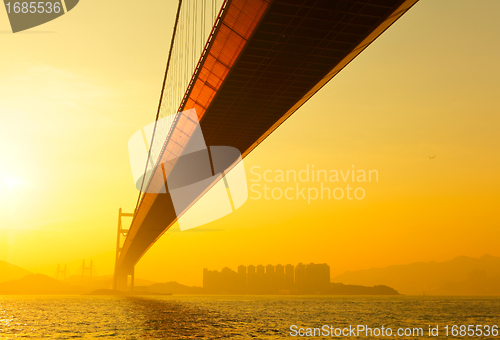 Image of tsing ma bridge in sunset