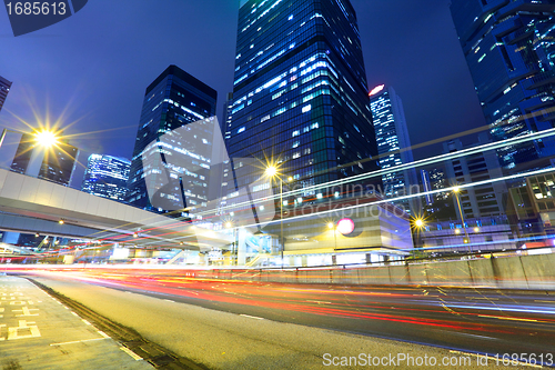 Image of night traffic in city
