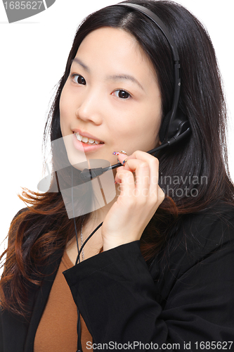 Image of woman with headset