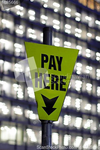 Image of Pay here sign