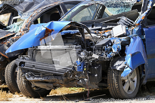 Image of Blue car crash