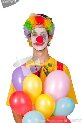 Image of Colorful clown with balloons