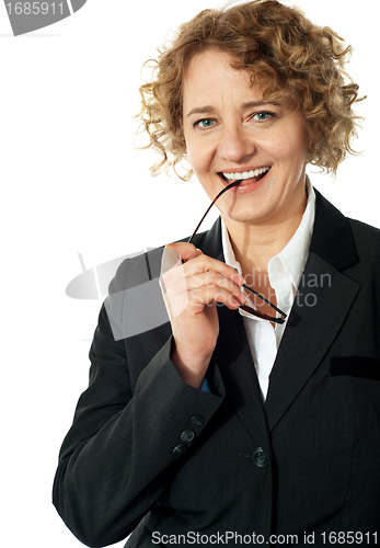 Image of Senior lady posing with goggles