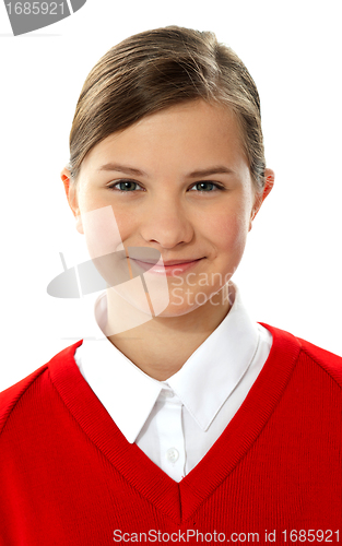 Image of Closeup of cheerful school girl
