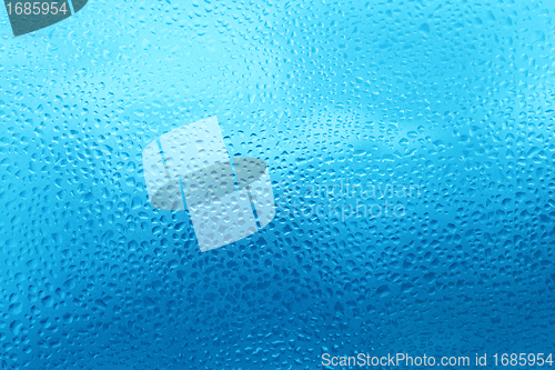 Image of natural water drops on glass