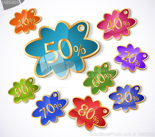 Image of Vector discount labels set.