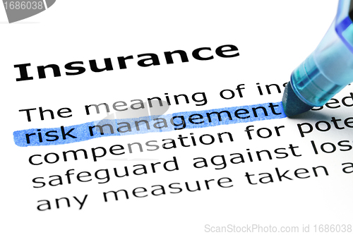 Image of Insurance with blue marker