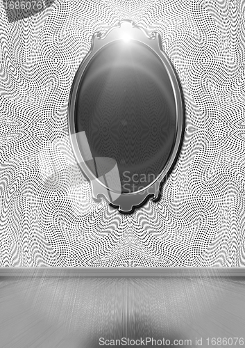 Image of The mirror hanging on a wall