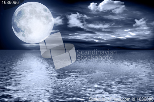 Image of Full moon image with water