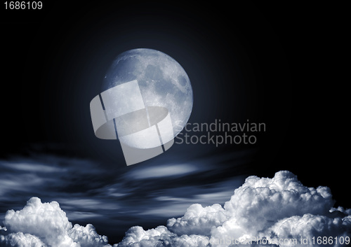 Image of Full moon image with water