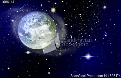 Image of Planet the earth in a space