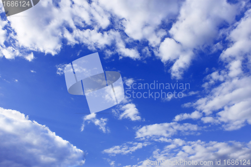 Image of Clouds around blue sky