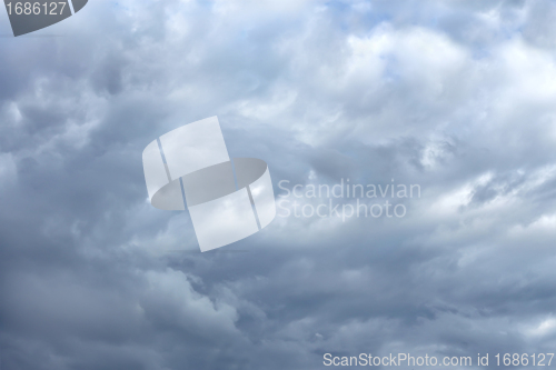 Image of Chaotic gray clouds in windy weather