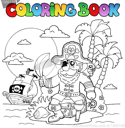 Image of Coloring book with pirate theme 4