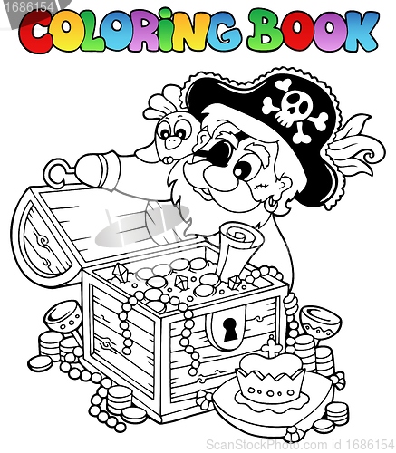 Image of Coloring book with pirate theme 8