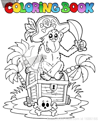 Image of Coloring book with pirate theme 3