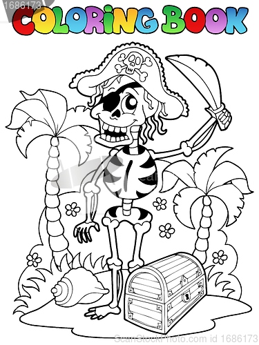 Image of Coloring book with pirate theme 1