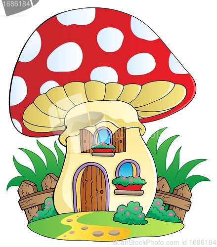 Image of Cartoon mushroom house