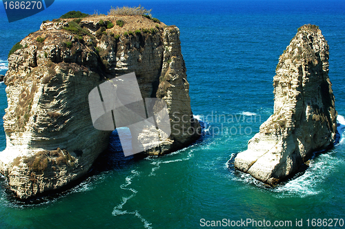 Image of Pigeon Rocks,Beirut Lebanon