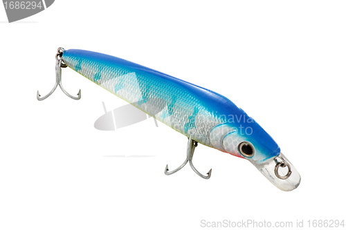 Image of artificial fish silver blue and red