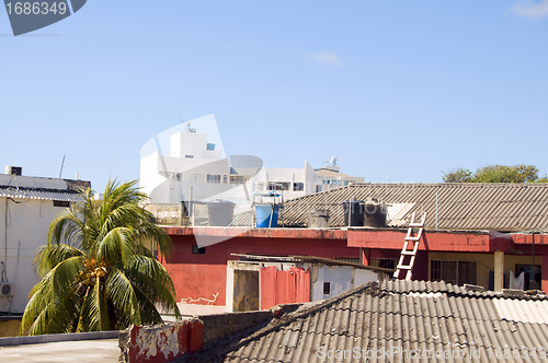 Image of rooftop view town architecture San Andres Island Colombia South 
