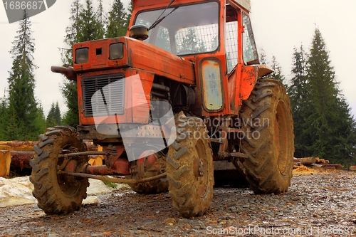 Image of orange tractor