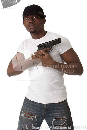 Image of Young thug with a gun