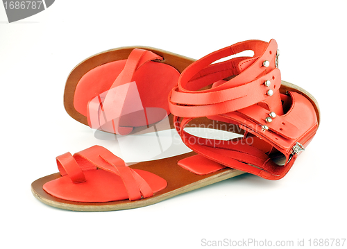 Image of Red female open shoes