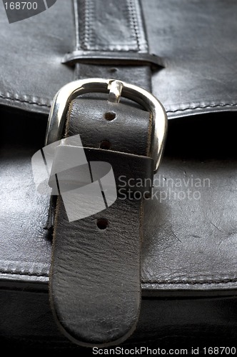 Image of hand made black leather bag