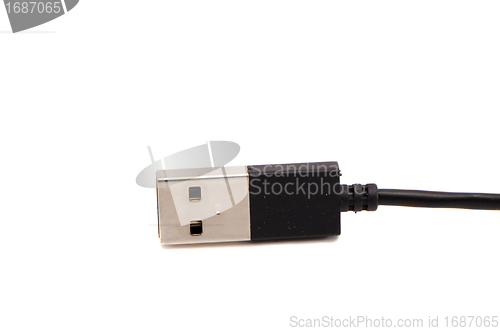 Image of USB device cable plug connector isolated on white 
