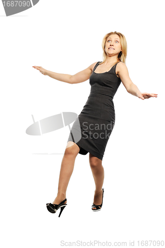 Image of Young woman stands