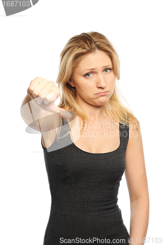 Image of Girl shows thumb down