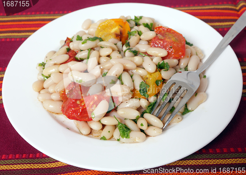 Image of Bean salad and fork