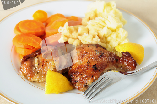 Image of Grilled chicken potatoes and carrots