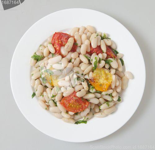 Image of White bean salad from above