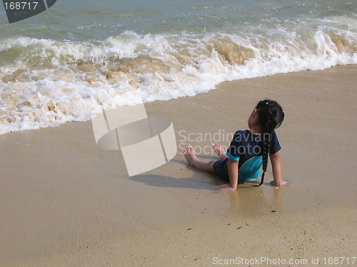 Image of Young Girl At Beach