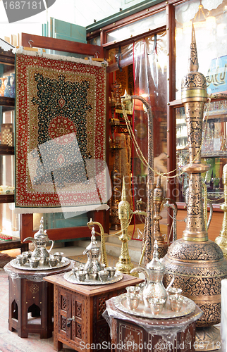 Image of brass pot display