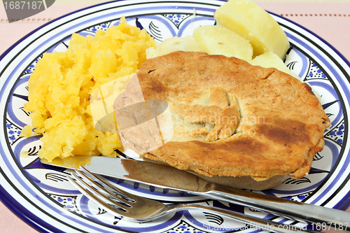 Image of Homemade pie with swede and potato