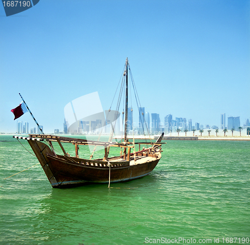 Image of Dhow and Doha skyline