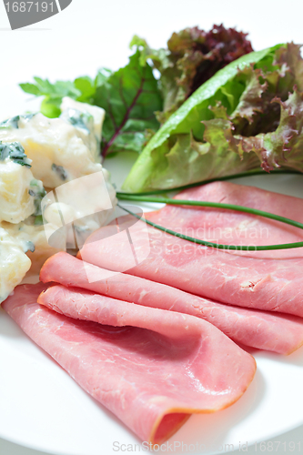 Image of Vertical Sliced smoked beef and salad