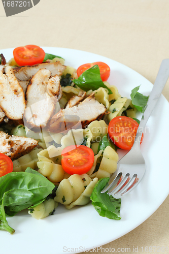 Image of Grilled chicken and pasta salad vertical