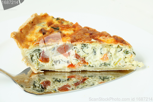 Image of Serving spinach quiche horizontal