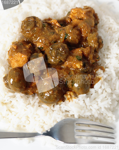 Image of Mushroom curry with basmati rice