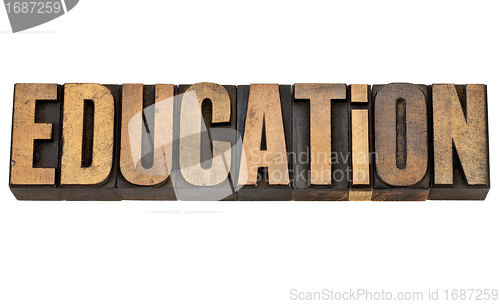 Image of education in vintage letterpress type
