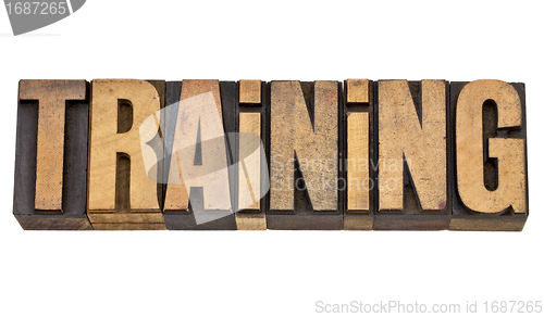 Image of training word in letterpress type