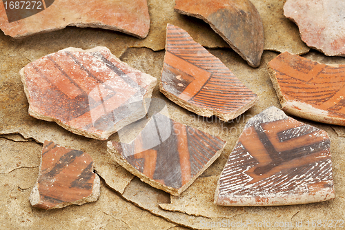 Image of ancient Anasazi pottery shards 